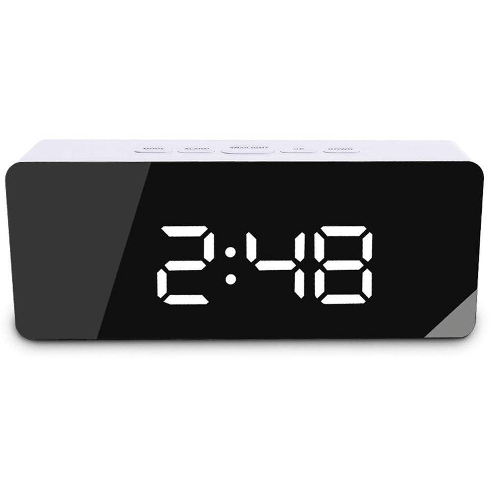 

Годинник настільний Losso Premium електронний дзеркальний LED (білий), будильник