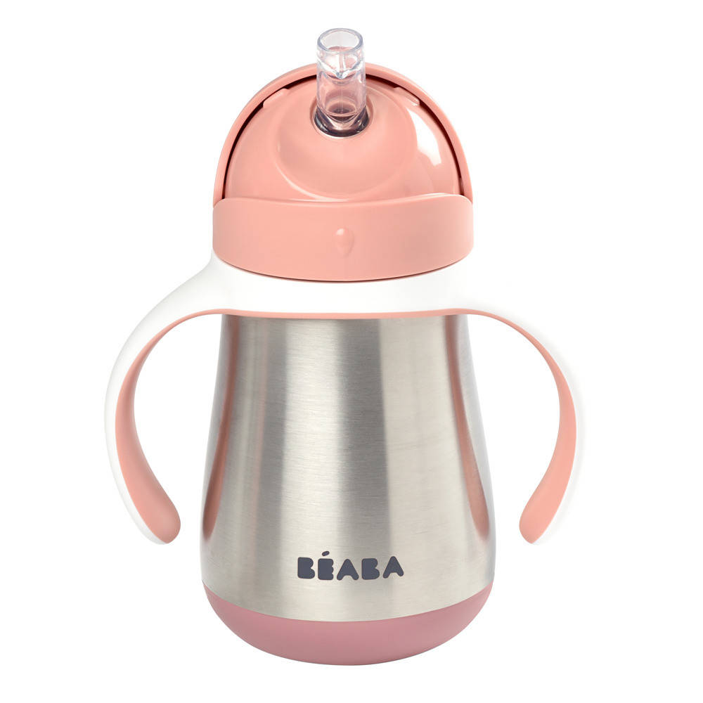 

Поильник с трубочкой с нержавеющей стали Beaba 250 мл Old Pink, Розовый