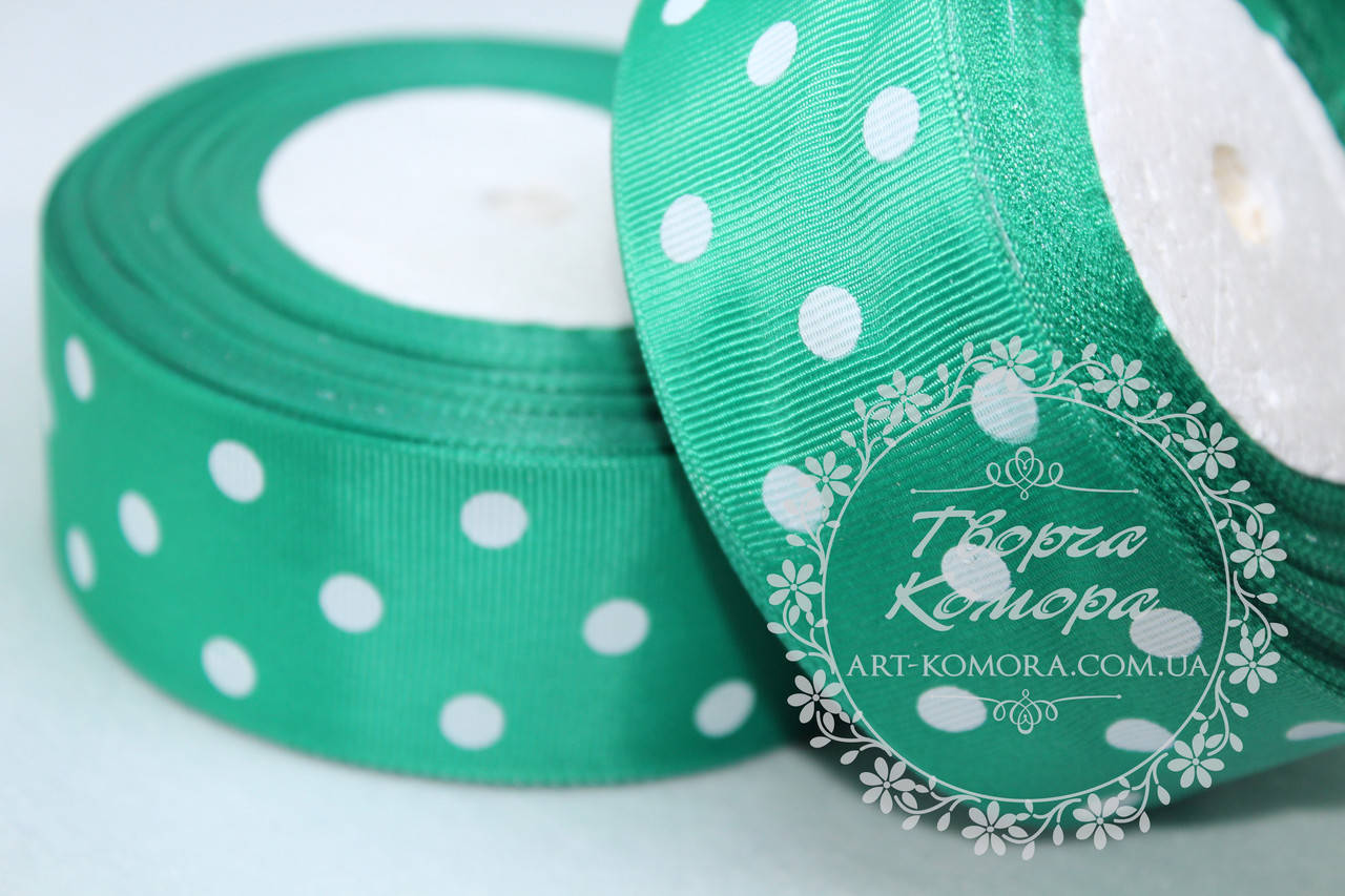 

Репс в горох 4 см, морская волна.