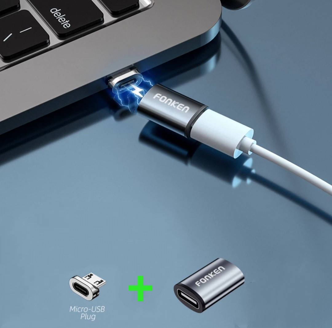 

Магнитный адаптер для кабеля USB Type-C Fonken с коннектором: Micro USB., Серый