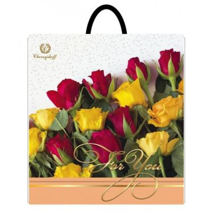 

Полиэтиленовый пакет с петлевой ручкой 380*340 мм Букет роз