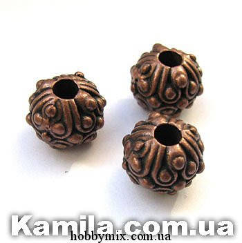 

Металл. бусина "круглая" медь (1 х 1 см) 5 шт в уп.