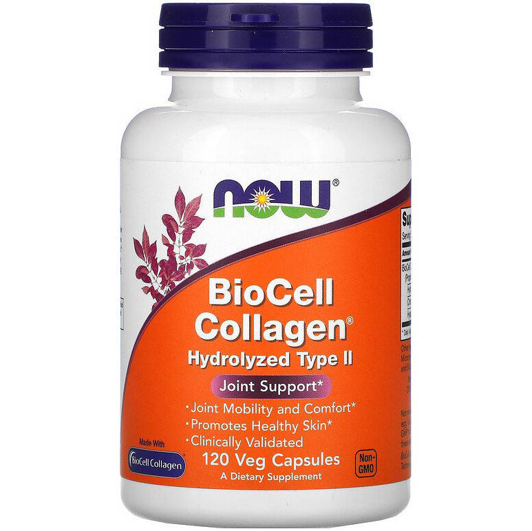 

Коллаген типа II NOW Foods "BioCell Collagen" гидролизованный (120 капсул)