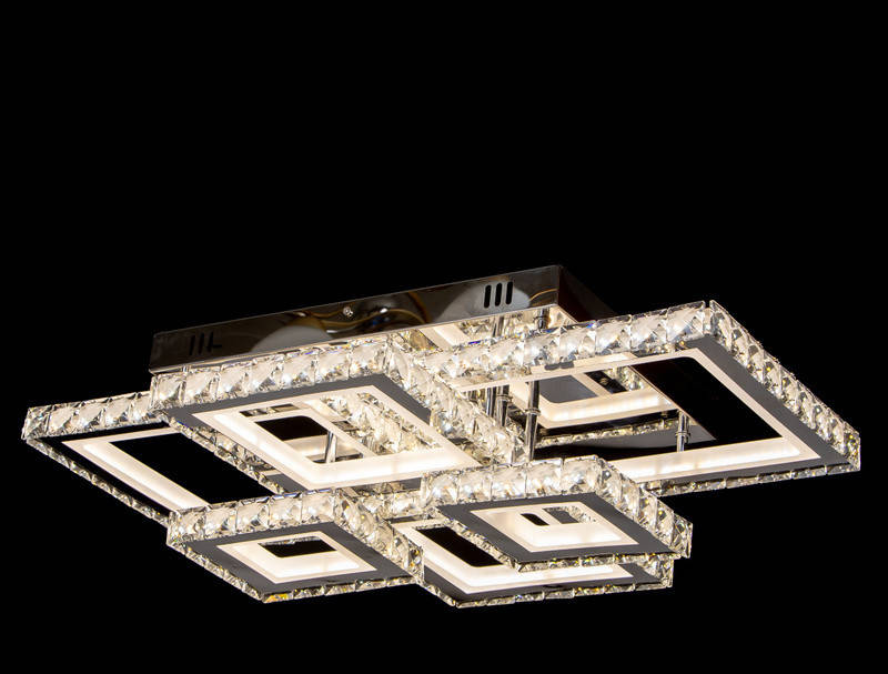 

Люстра светодиодная хрустальные квадраты с пультом управления SL-1604 CR DIMMER