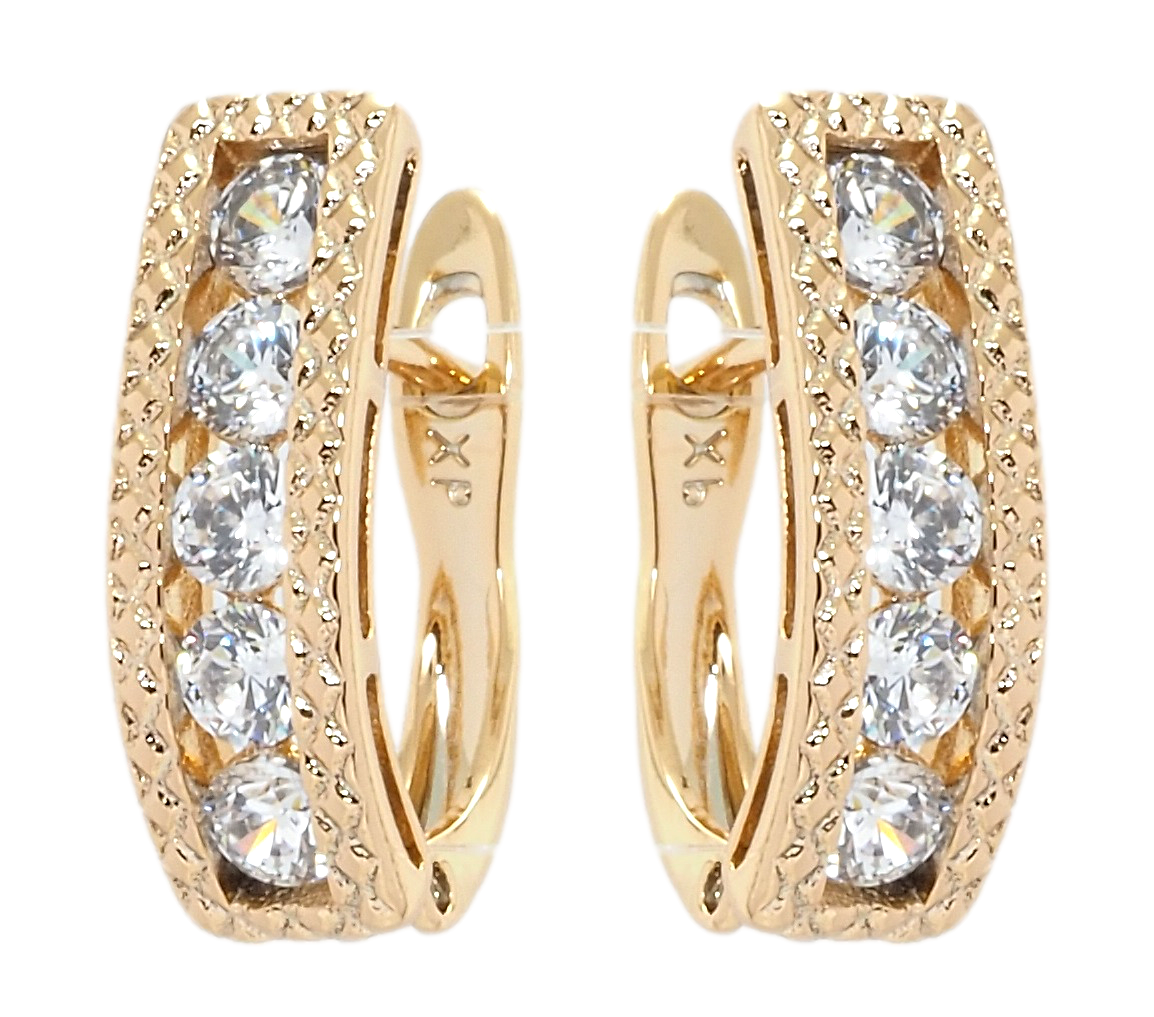 

Серьги Xuping Позолота 18K английский замок "Дорожки циркония"