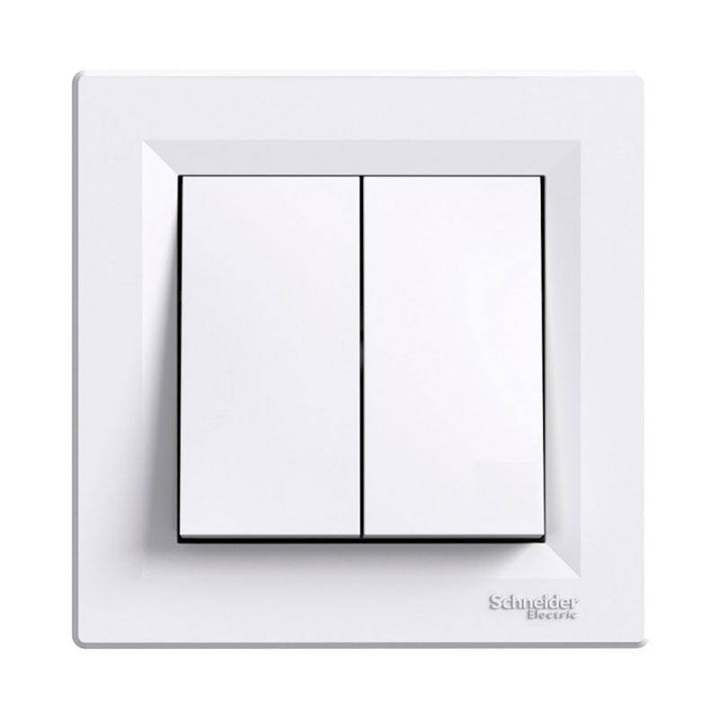

Выключатель двухклавишный белый, серия Asfora, Schneider Electric (EPH0300121)