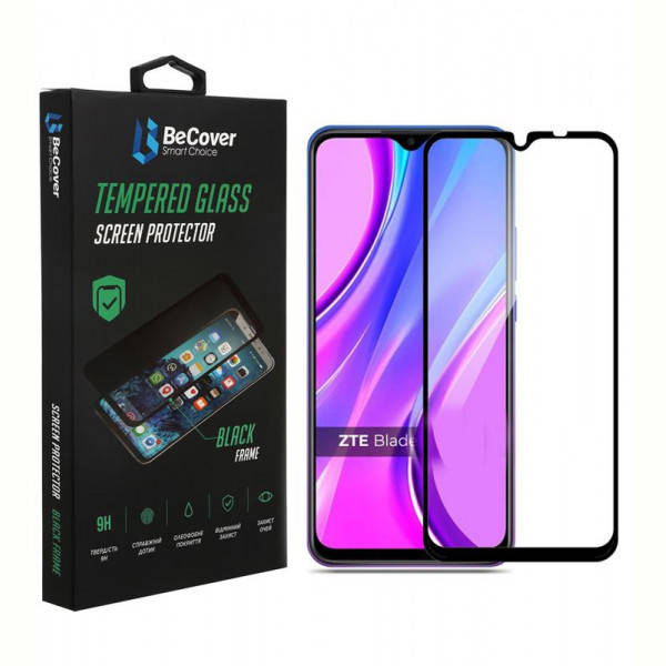 

Защитное стекло BeCover для ZTE Blade V2020 Smart Black (706781), Черный