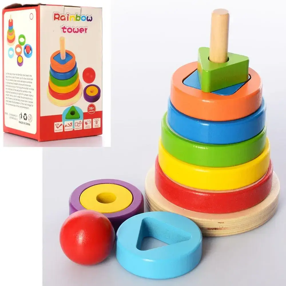 

Іграшка дерев. Пірамідка, кільця MD2443