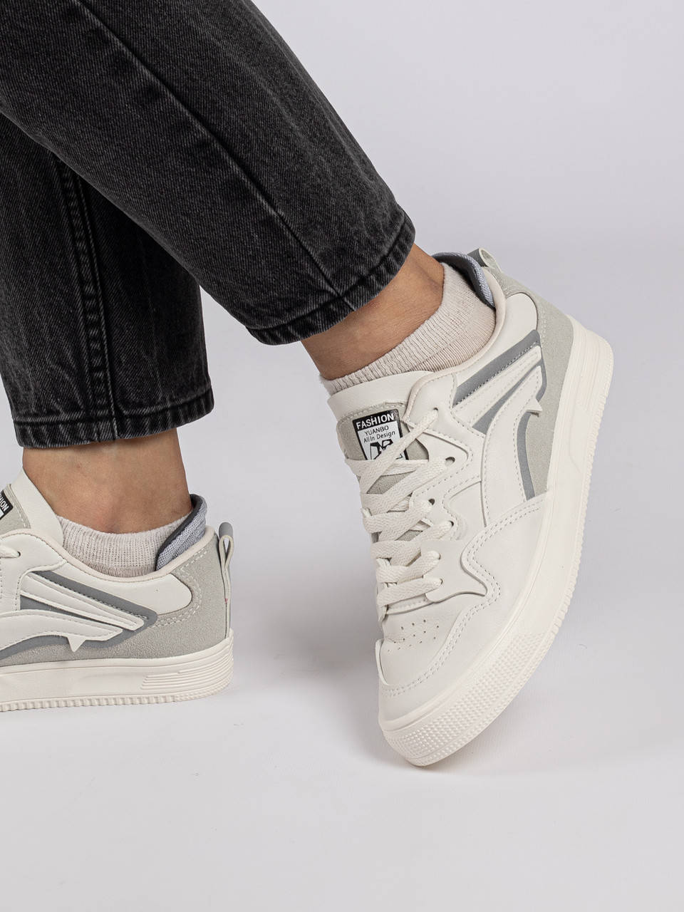 

Кеды женские белые экокожа демисезон