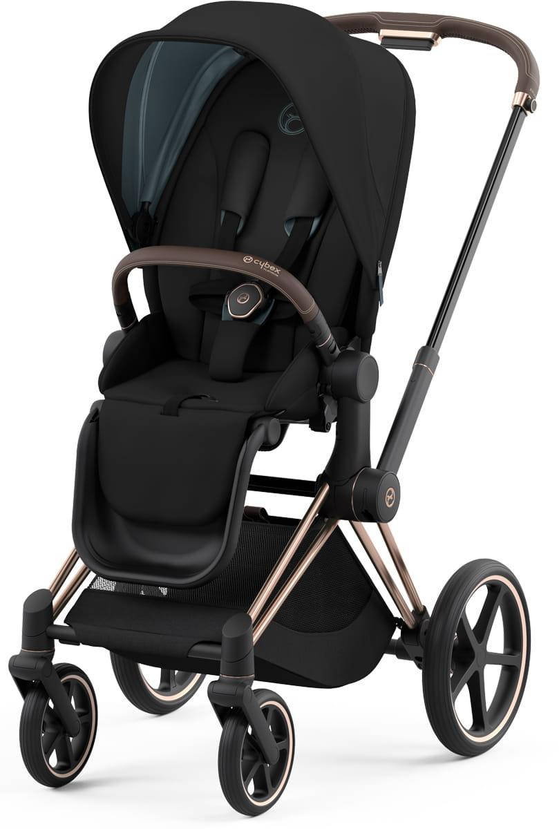 

Прогулянкова коляска Cybex Priam 4.0 Deep Black шасі Rosegold 2022 р., Черный