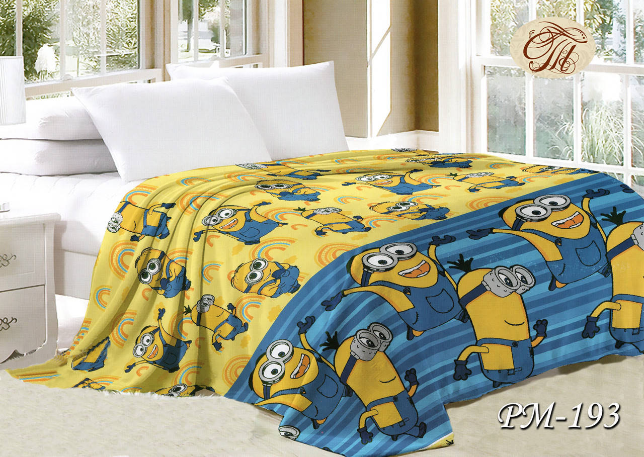 

Детский плед покрывало из флиса Миньоны (Minions)  160х210 см, Разные цвета