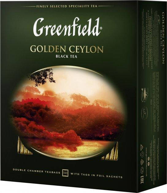 

Чай черный листовай классический Greenfield «Golden Ceylon» (100 пакетиков х 2) 200г