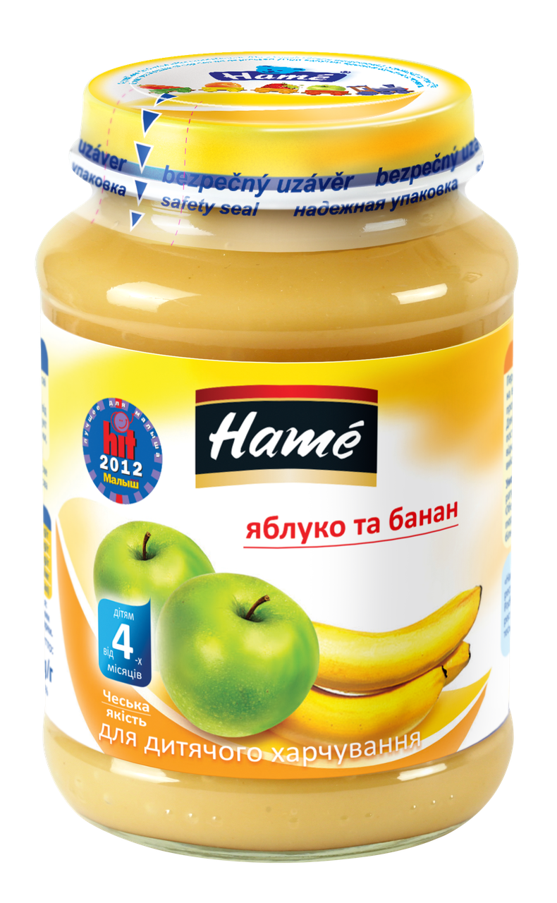 

Пюре фруктовое яблоко и банан Hame, 190г