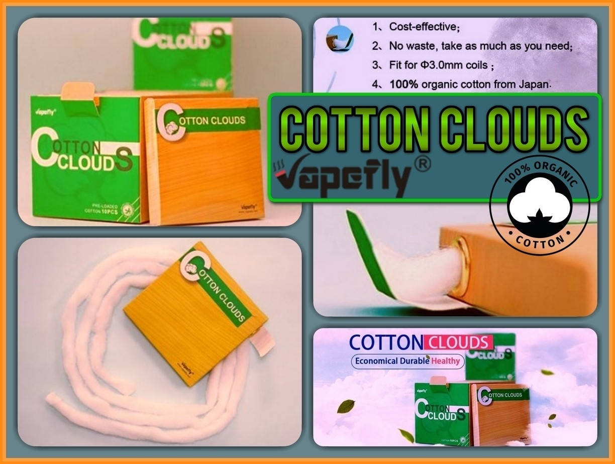 

Vapefly Cotton Clouds 5FT /1.5m. Высококачественный органический хлопок для фитиля.