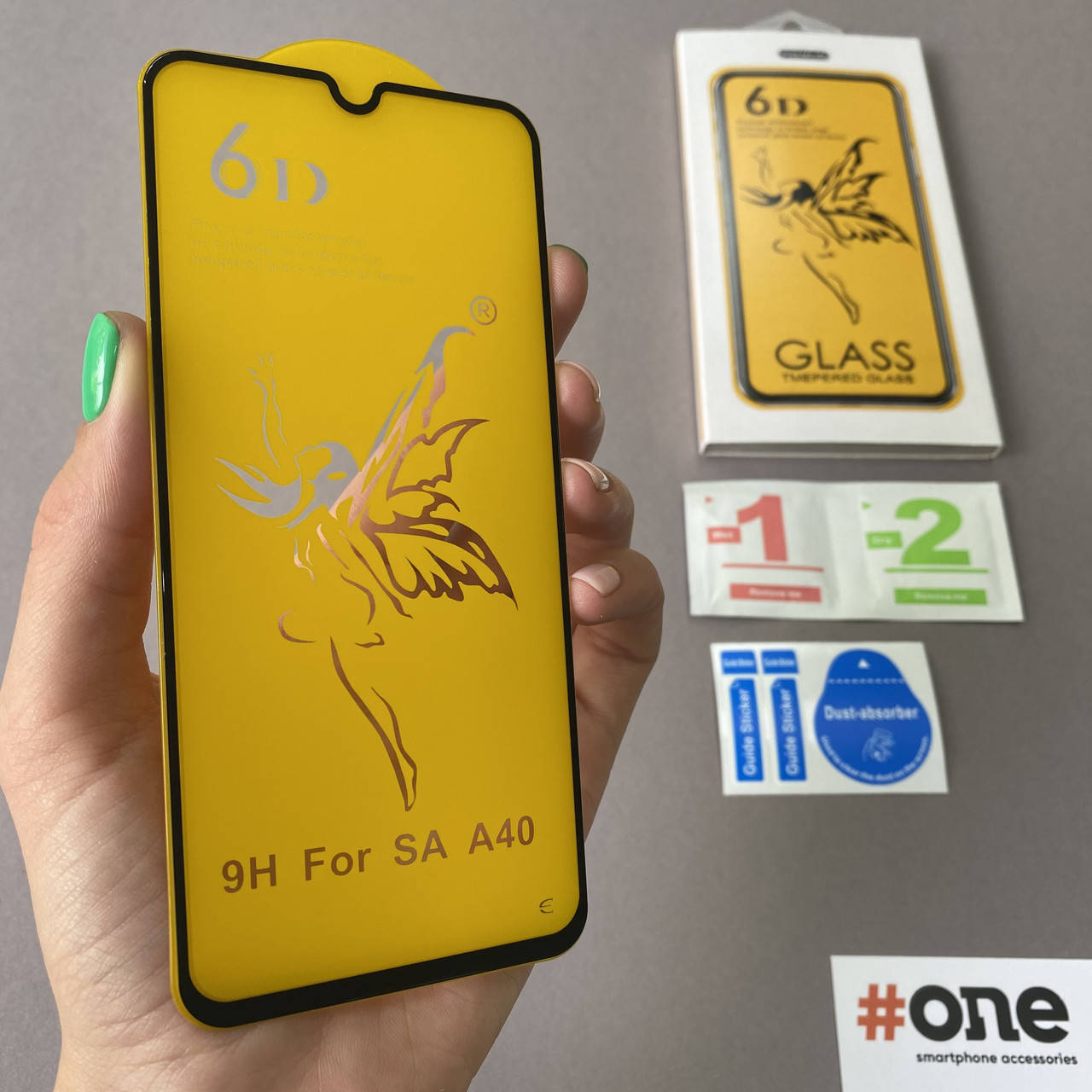 

Защитное стекло для Samsung Galaxy A40 6D HQ стекло на экран телефона самсунг а40 черное EGR, Черный