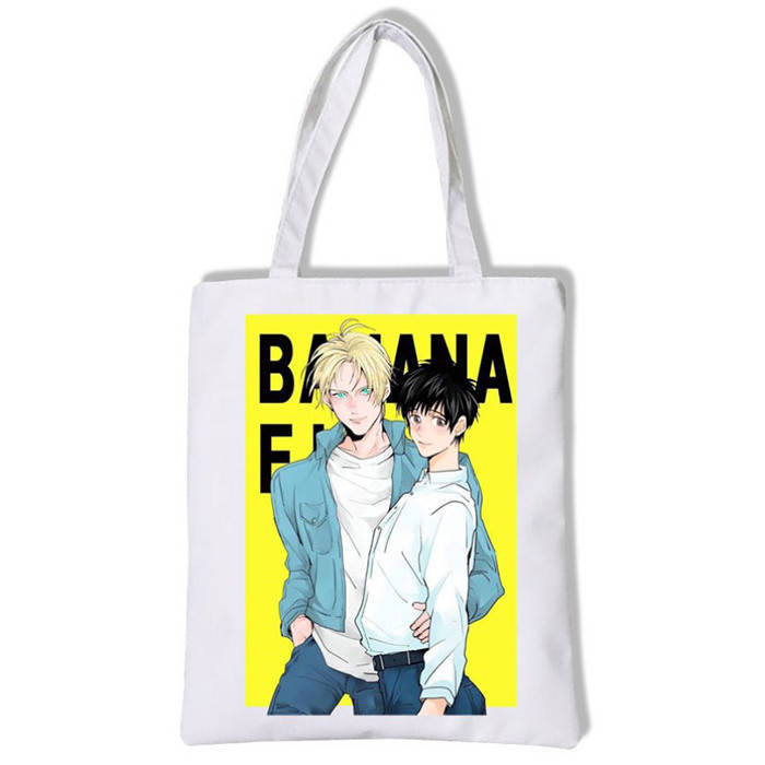 

Экосумка шоппер Эш Линкс и Эйджи Окумура Банановая рыба - Banana fish (13022), Белый