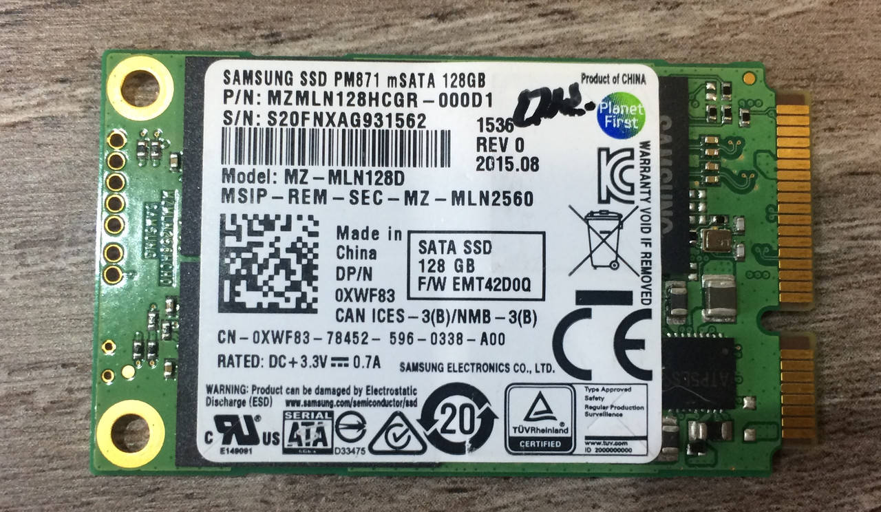 

Диск SSD mSATA 128GB Samsung PM871