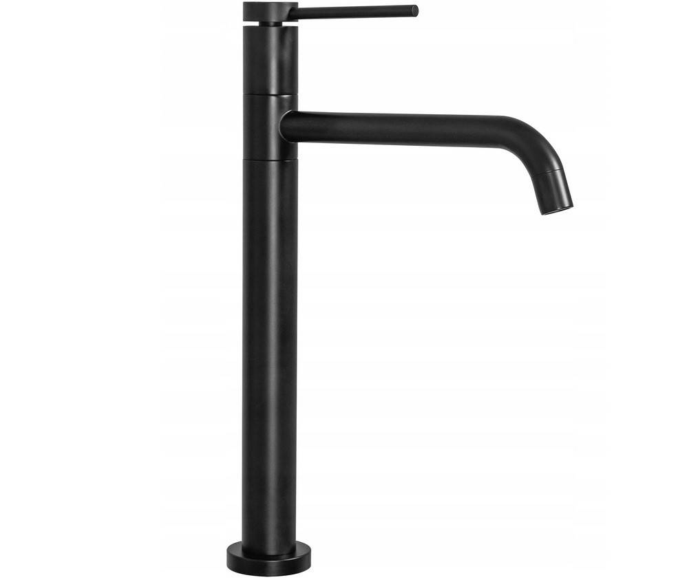 

Cмеситель для умывальника с высоким изливом REA LUGANO SLIM REA-B5001 черный латунь 133242