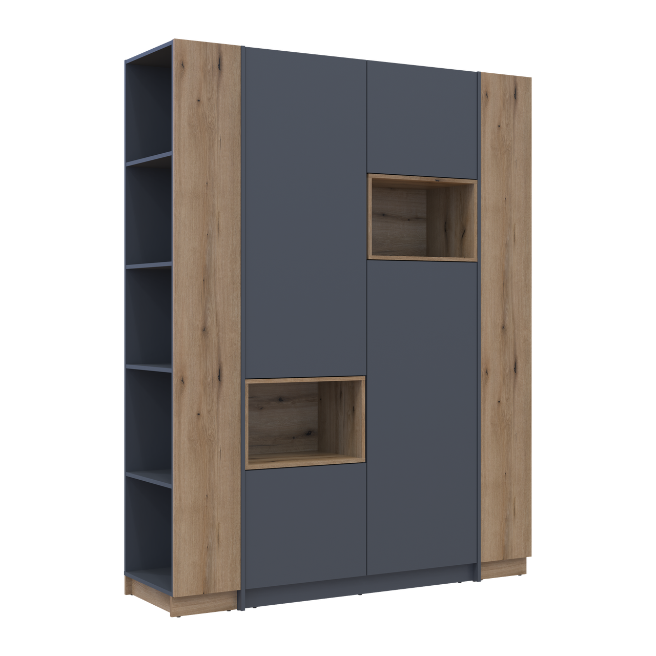 Шафа для одягу з нішею та етажеркою Doros Дейл Графіт/Дуб Евок 2 ДСП 143.2х52х220 (42005154) 6