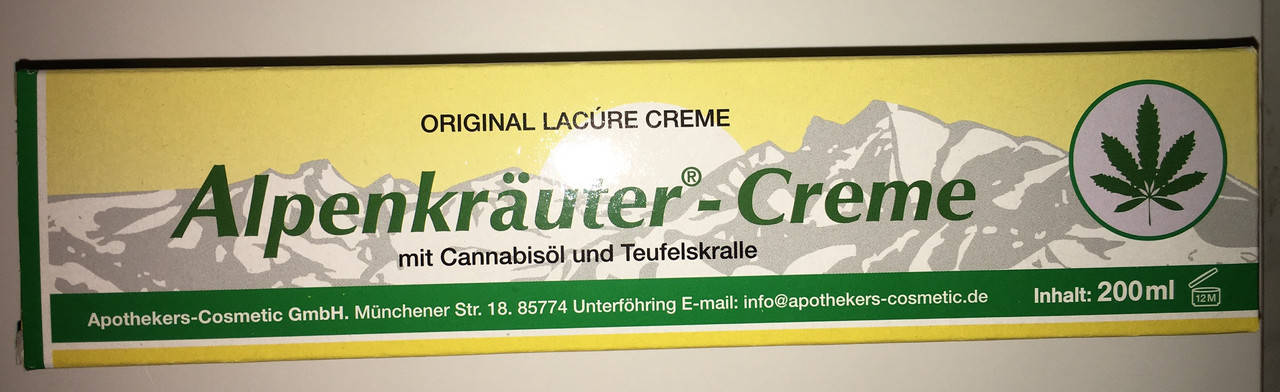

Крем бальзам Alpenkrauter Creme з екстрактом коноплі для зняття болю і втоми 200 мл.