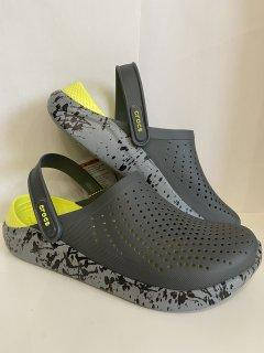 

Кроксы crocs мужские сабо lite ride серые лайм оригинал 41, Серый