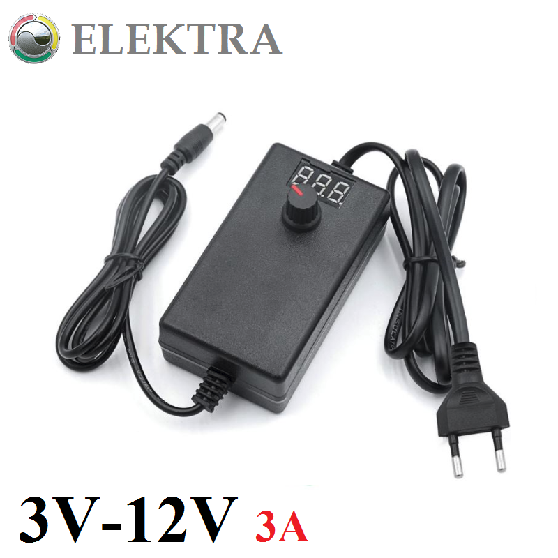 

Регулируемый блок питания AC 220V / DC 3V-12V / 3А