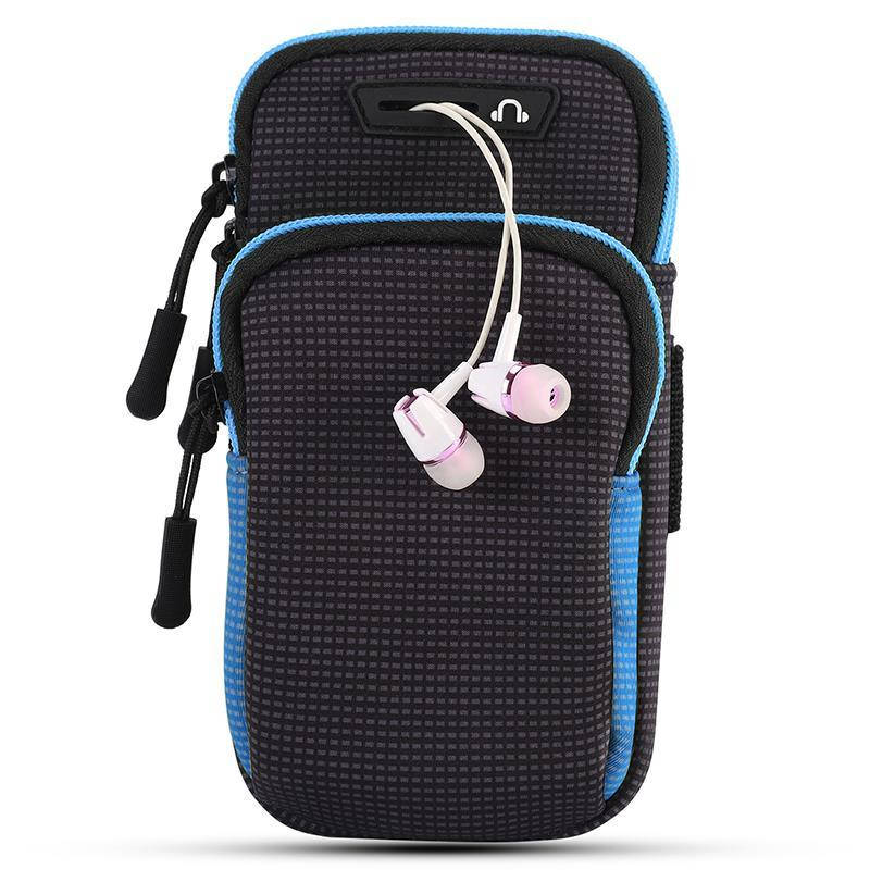 

Спортивный чехол на руку BeCover BC0011 6.5" Black/Blue (705343) + органайзер для наушников, Черный