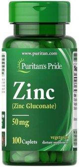 

Puritan's pride Zinc 50 mg, Цинк глюконат (100 таб.)