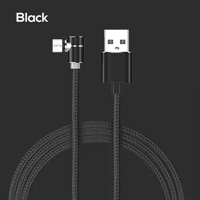 

Магнитный USB кабель для зарядки 3в1 Type-C, Micro-Usb и под iPhone угловой поворотный на 360° длиной 1 м, Черный