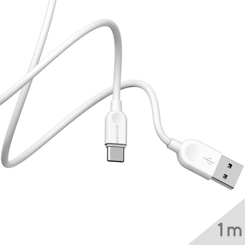 

USB - Type-C кабель для смартфона Borofone BX14, 2.4A, Білий, 1m, Белый