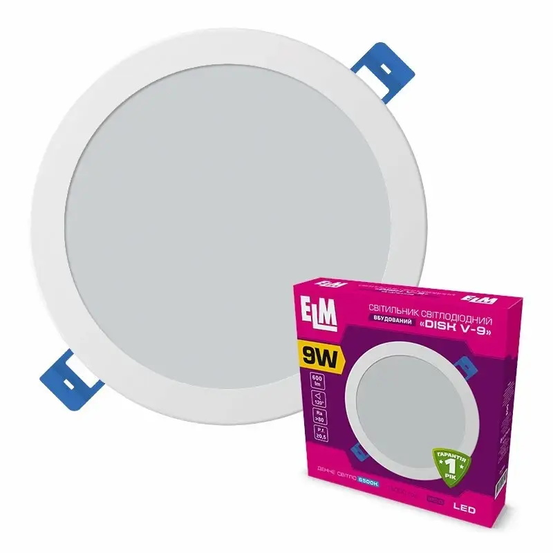 

LED Downlight ELM Disk V 9W 6500K IP20 26-0055, Белый