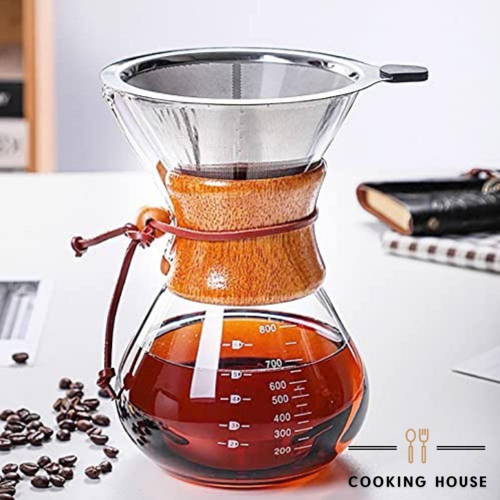 

Декантер для кофе с фильтром . Стеклянная кофеварка Cooking House – 800 мл, Прозрачный