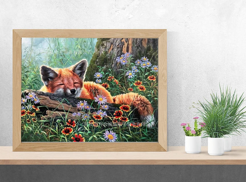 

Алмазная мозаика "Лиса", картина стразами. Блестящая. 30*40 см