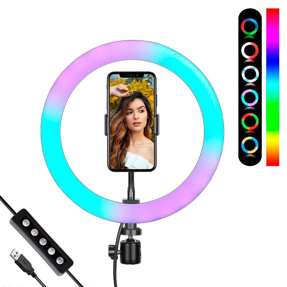 

Кольцевая светодиодная лампа 32 см Led RGB для селфи / Лампа для визажиста
