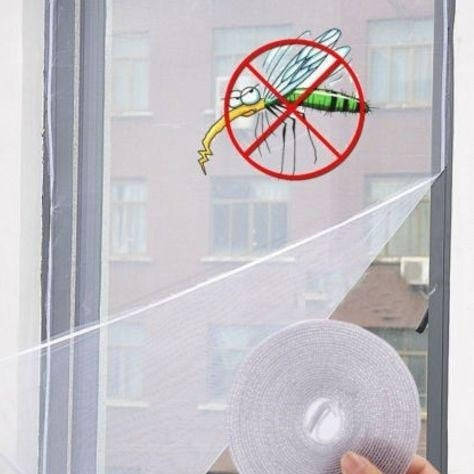 

Москитна сетка оконная на липучках 150Х150см от насекомых и пыли, Белый