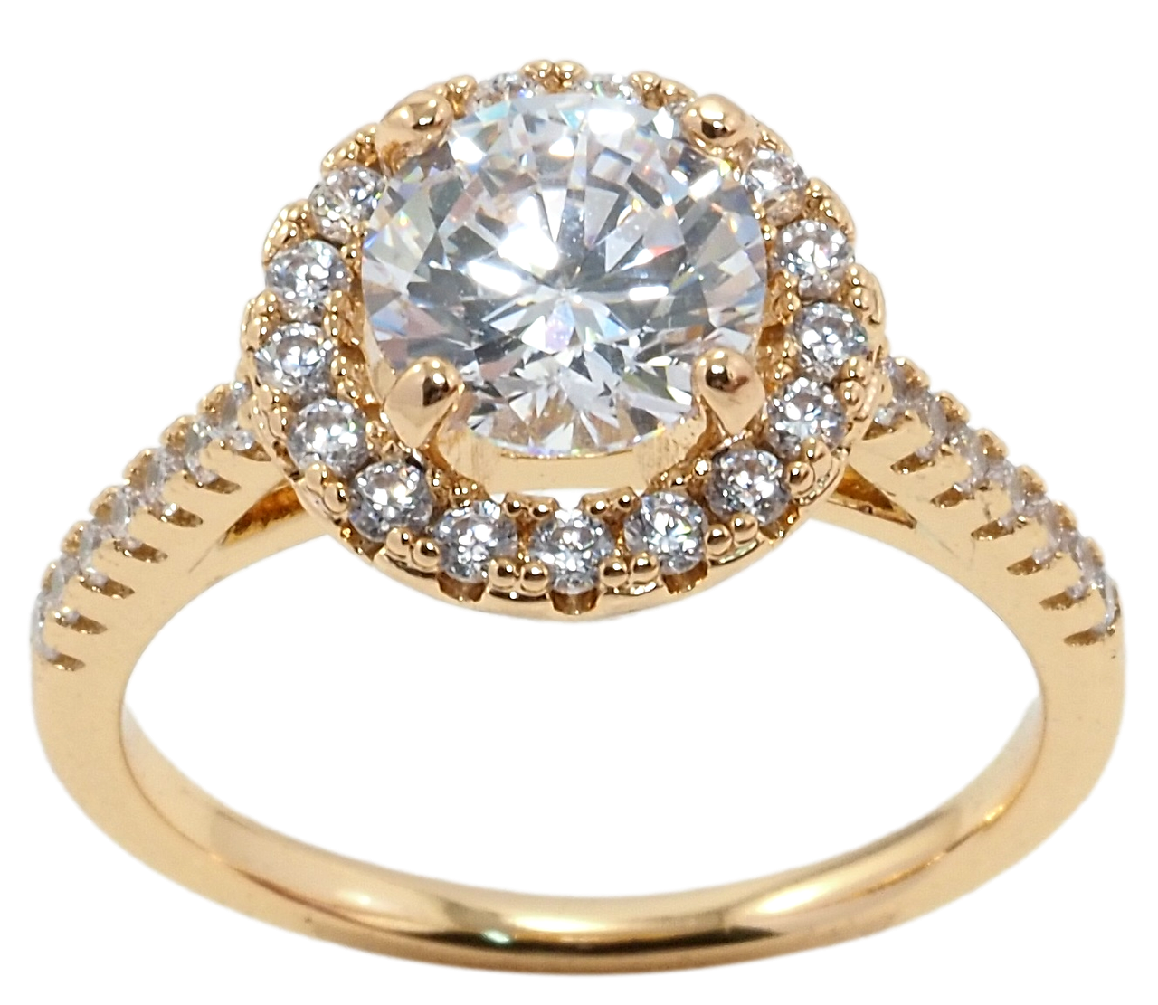 

Кольцо Xuping Позолота 18K "Фианит в обрамлении циркония" р.19.5
