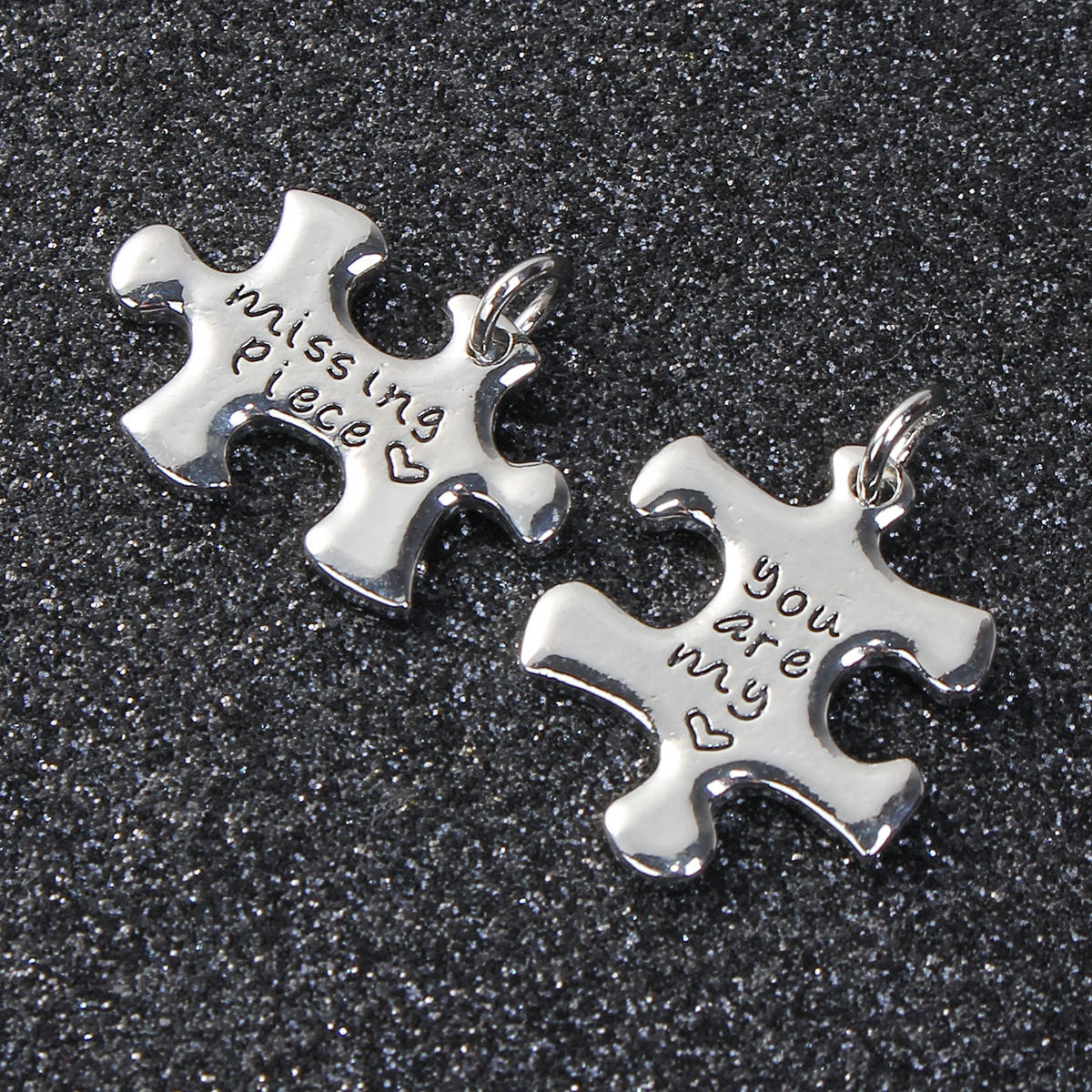 

Подвески Пазлы " You are my missing piece ", Цинковый сплав, Серебро, 27 мм x 20 мм, 25 мм x 19 мм