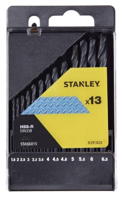 

Набор сверл по металлу 13 ед. 1,5 - 6,5 мм Stanley STA56015