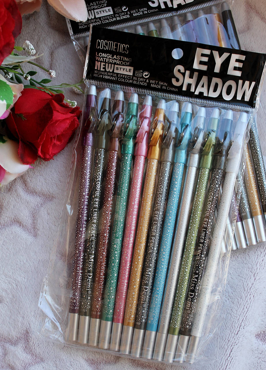 

Глиттер-карандаш для глаз Eyeshadow Glitter Pencil (упаковка 12шт)