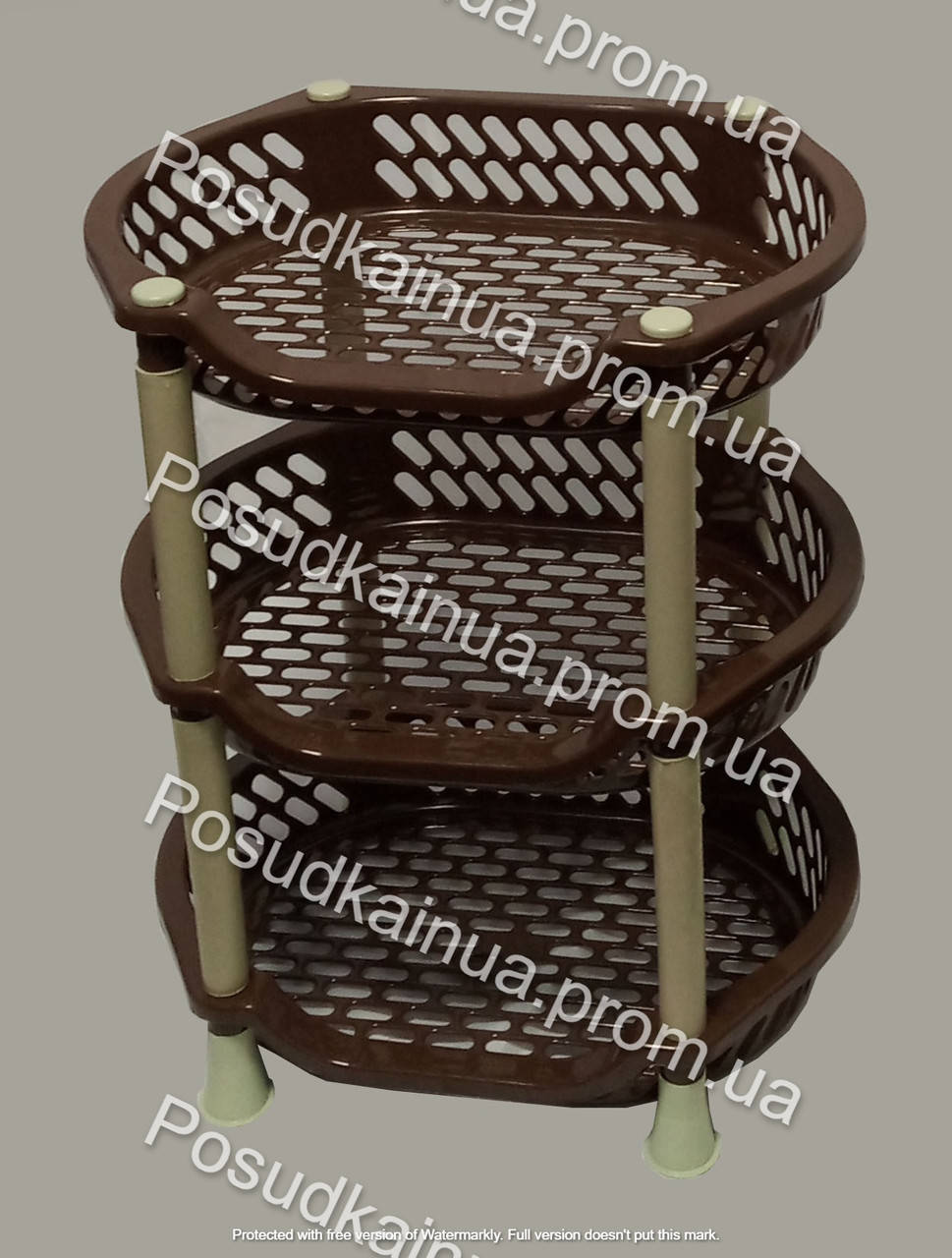 

Этажерка пластиковая для ванной EFE Plastics 3 яруса шоколадная