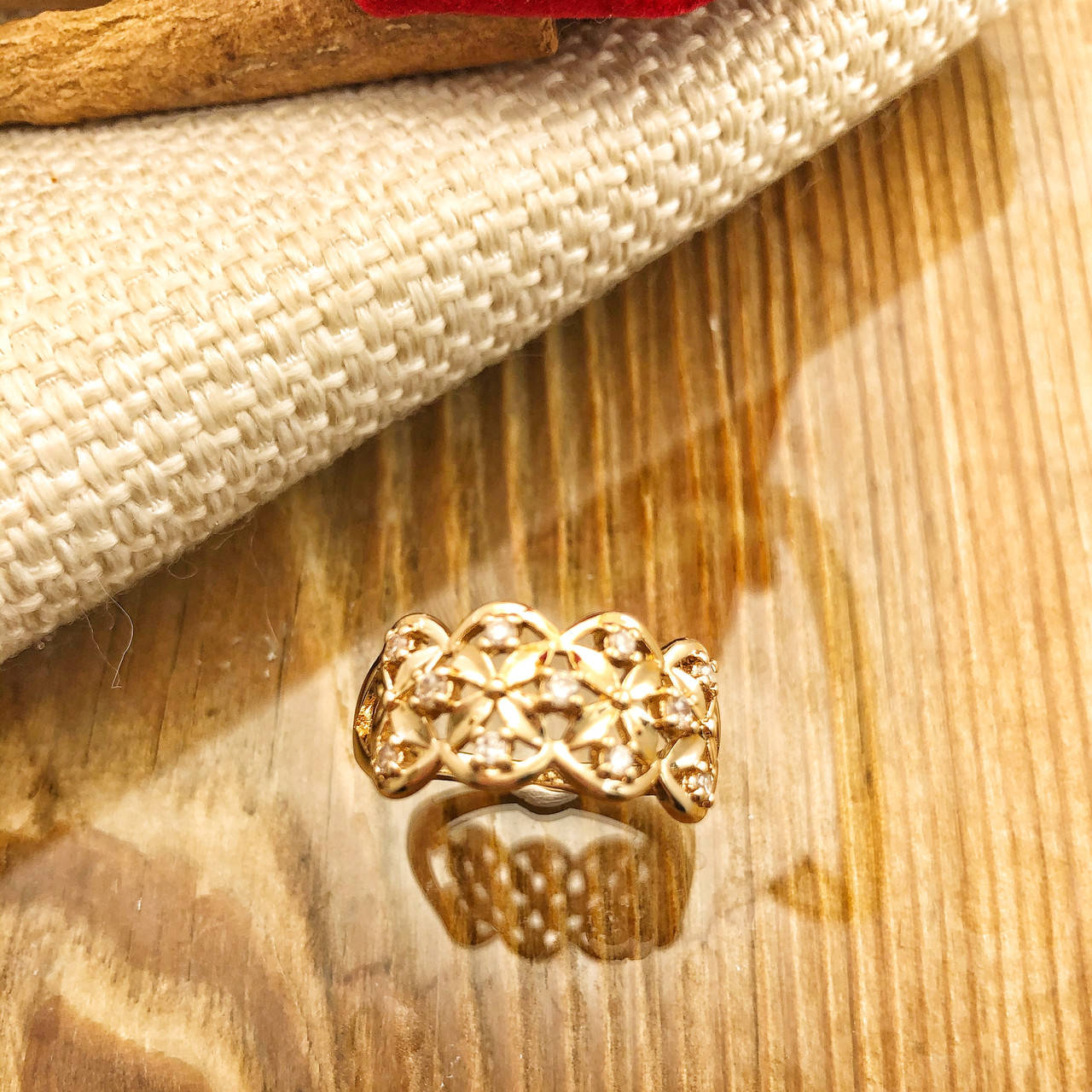 

Кольцо VR 1469, Белый фианит, размер 21,5, позолота РО