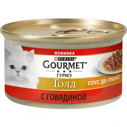 

Влажный корм Purina Gourmet Gold Соус для кошек, с говядиной, кусочки в соусе, 85 г