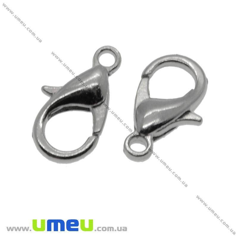 

Замок-карабин, 12х6 мм, Темное серебро, 1 шт (ZAM-009674)