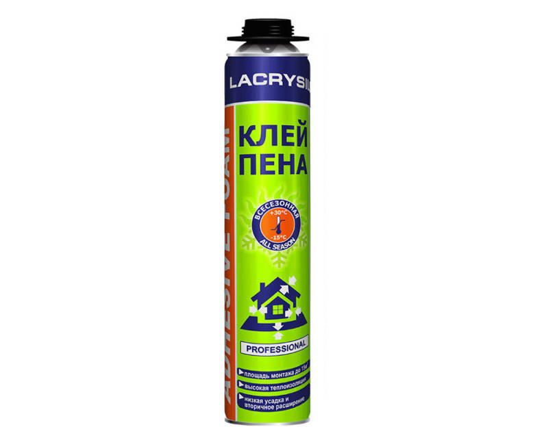 

Пена-клей LACRYSIL 70 РIДКИЙ ПIНОПЛАСТ для приклеивания утеплителя, 800мл, Серый