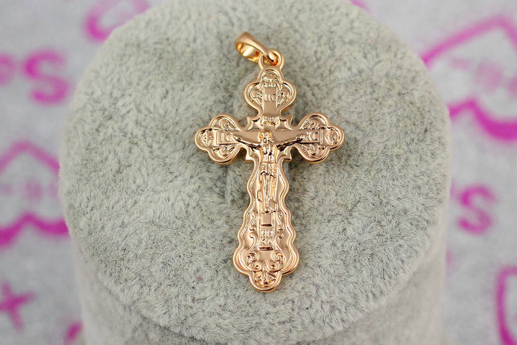

Крестик Xuping Jewelry волнистые края 3,5 см золотистый