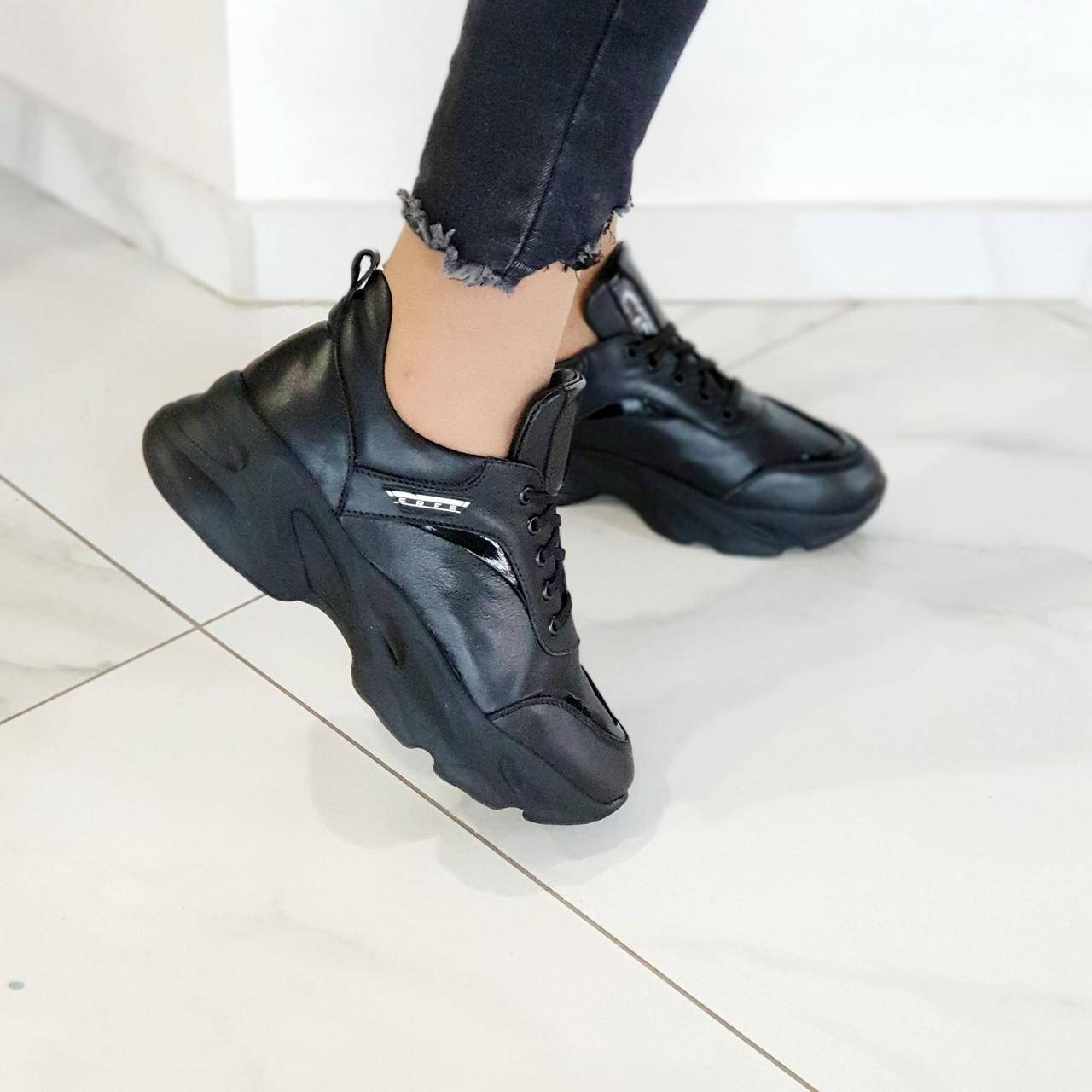 

Кроссовки женские черные, натуральная кожа. Размер: 40, Черный