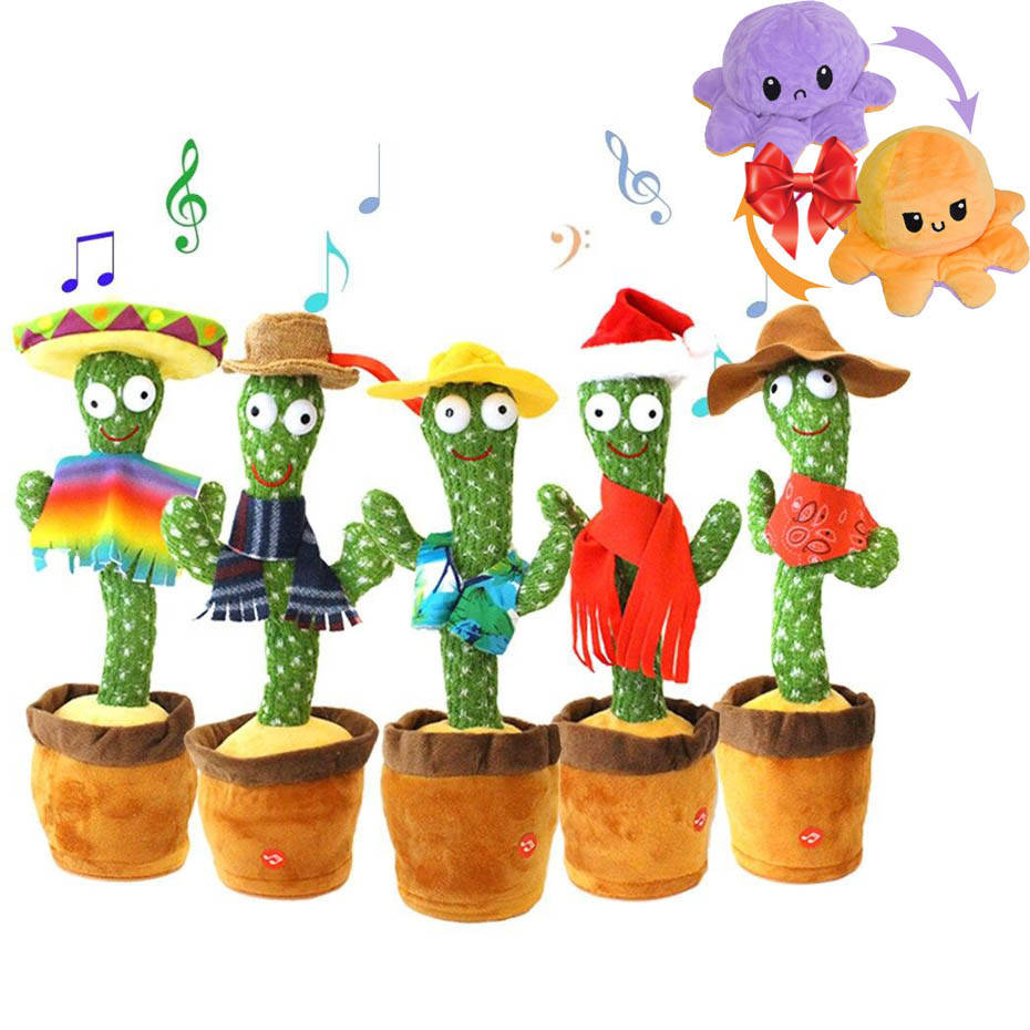 

Танцующий кактус поющий 120 песен с подсветкой Dancing Cactus 32 см МИКС +ПОДАРОК Игрушка Осьминог-перевертыш!
