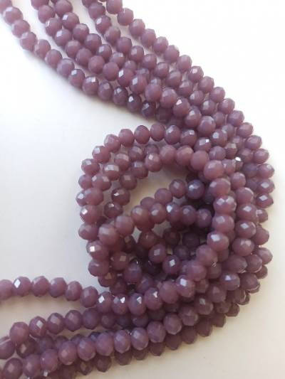 

Бусины хрустальные (Рондель) 6х4 мм пачка - 95-105 шт, цвет - сиреневый матовый