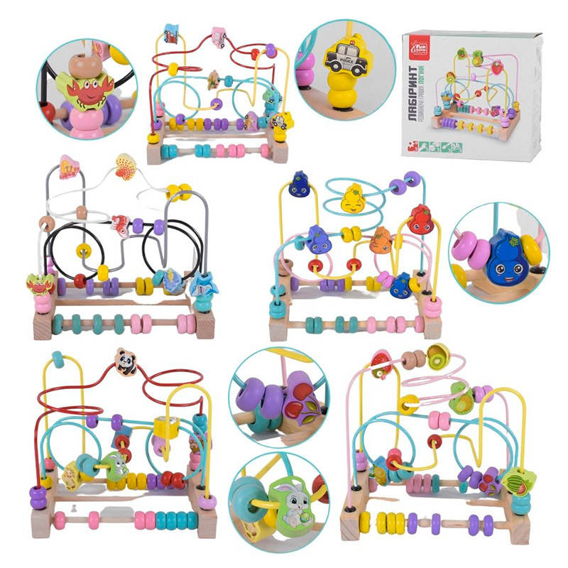 

Деревянная игрушка Пальчиковий лабиринт 88810 5 видов, счеты