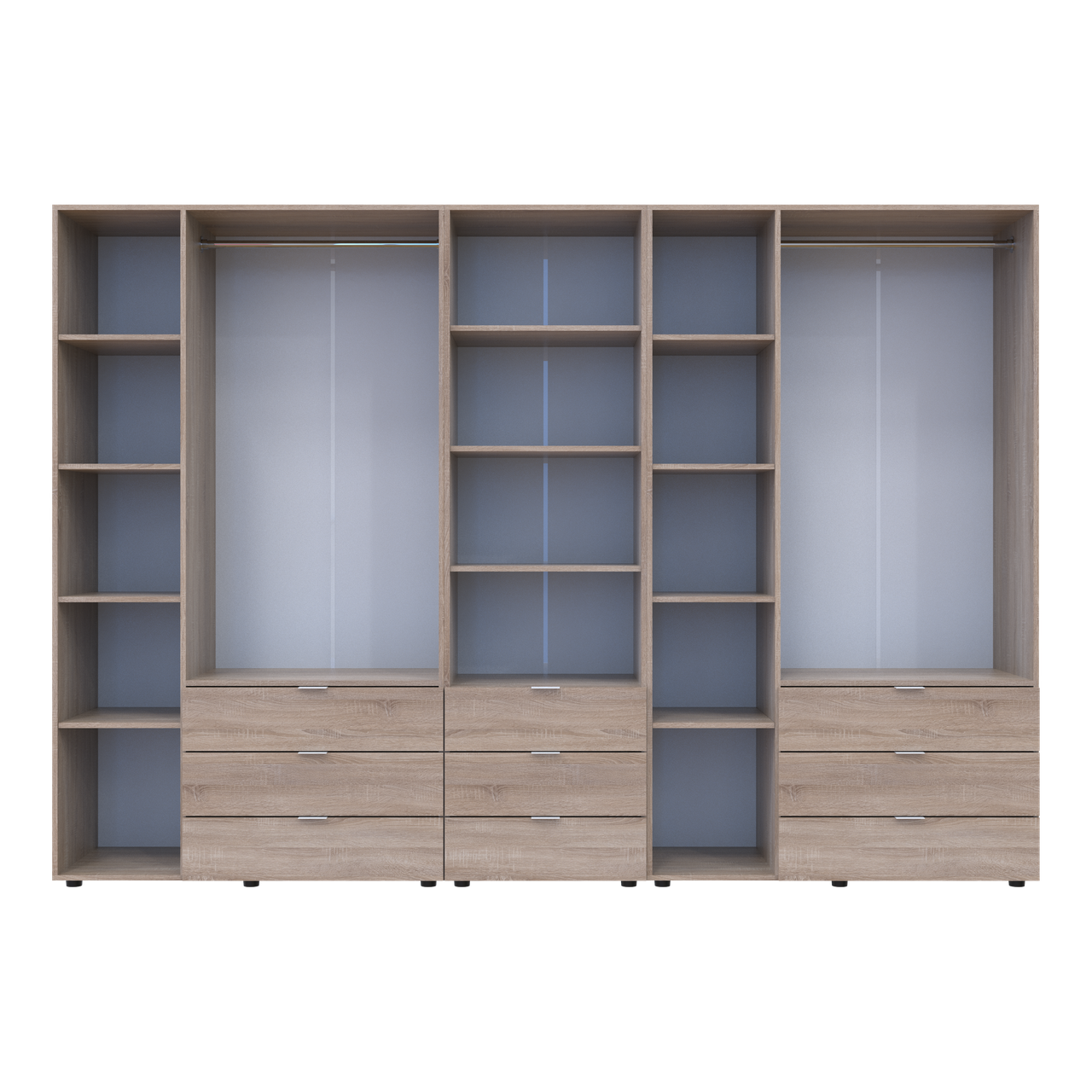 Шафа для одягу Doros Гелар Дуб сонома 3+3ДСП з пеналом 292.4х49.5х203.4 (42005184) 6